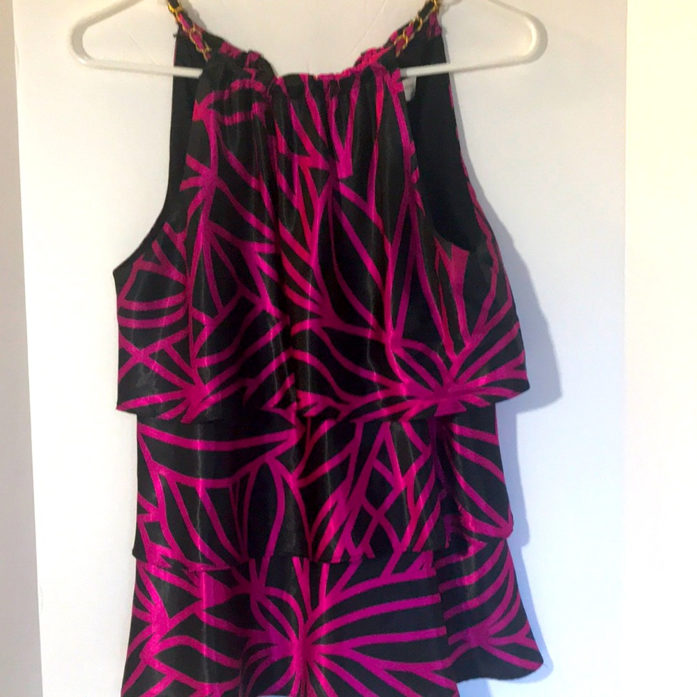 Jackie Jon New York layered tank top size medium black pink top